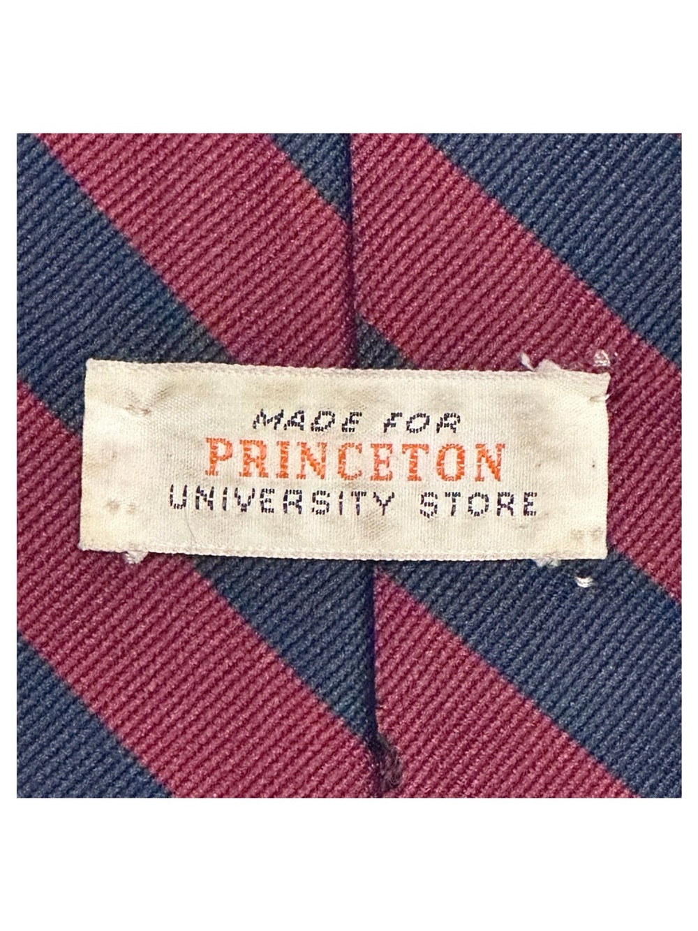 Vintage Princeton University Store Repp Stripe Tie Navy Burgundy